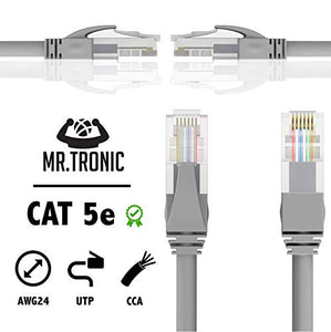 Mr. Tronic 5m Cavo di Rete Ethernet | CAT5E, AWG24, CCA, UTP, RJ45 | 5 Metri - Ilgrandebazar