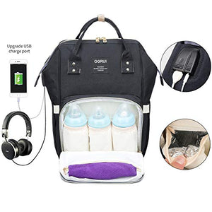 Zaino Mamma neonato Fasciatoio, Multifunzione Bambino Borsa Nappy Nero2 - Ilgrandebazar