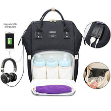 Carica l&#39;immagine nel visualizzatore di Gallery, Zaino Mamma neonato Fasciatoio, Multifunzione Bambino Borsa Nappy Nero2 - Ilgrandebazar