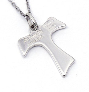Arfasatti Pendente In Argento 925 TAU Francescano Liscio Fatto a Mano in...