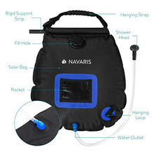Carica l'immagine nel visualizzatore di Gallery, Navaris Doccia Solare da Campeggio Giardino - Serbatoio 20L per Uso...