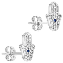 Carica l&#39;immagine nel visualizzatore di Gallery, Orecchini a perno in argento Sterling 925 con zirconia cubica trasparente e...