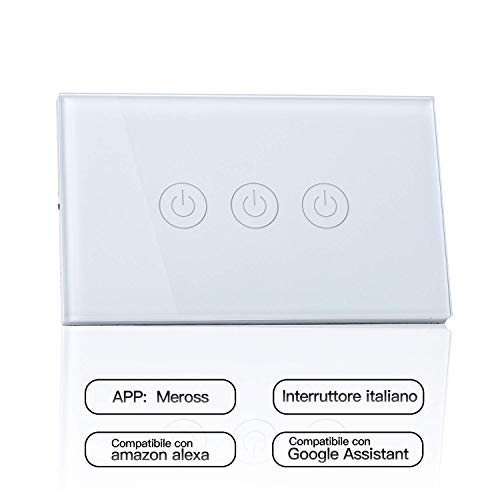 meross Wifi Smart Interruttore Parete Italiana Intelligente, 1/2/3 Gang...