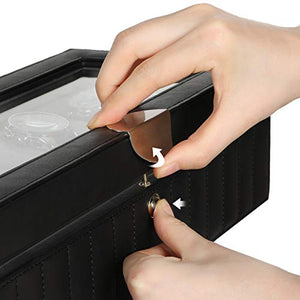 SONGMICS Scatola Porta Orologi a 2 Livelli con 6 Scomparti, Custodia per... - Ilgrandebazar