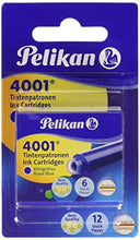 Carica l'immagine nel visualizzatore di Gallery, Pelikan 4001 Cartucce di Inchiostro TP6, Blu Royal, 12 12 Cartucce, Royal