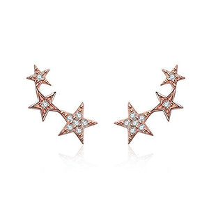 Orecchini in argento sterling 925, Oro rosa Stile delle stelle Rose