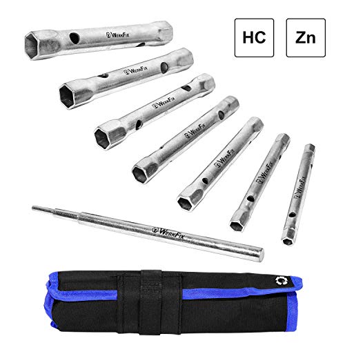 WERKFIX Set 7 Chiavi a Tubo da 6/7, 8/9, 10/11, 12/13, 14/15, 16/17, 18/19... - Ilgrandebazar