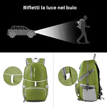 Carica l'immagine nel visualizzatore di Gallery, Glymnis Zaino Ripiegabile 30L da Viaggio Pieghevole Impermeabile Verde