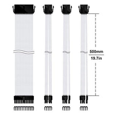 Carica l&#39;immagine nel visualizzatore di Gallery, EZDIY-FAB Kit Cavo di Prolunga PCI-E 24Pin / 500mm/19.68in, Weiss- with combs - Ilgrandebazar