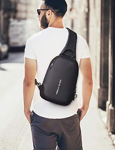 MARK RYDEN Zaino Monospalla Spalla Sling Bag Borsa a Uomo nero Ilgrandebazar