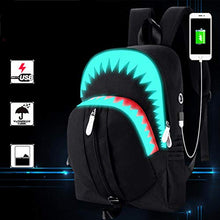 Carica l&#39;immagine nel visualizzatore di Gallery, WYCY Zaino luminoso Borsa da scuola Shark grande volume 36L con porta Squalo
