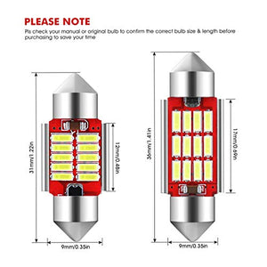 Audew 6 x 36mm C5W LED Lampadine Auto 10 4014SMD DC 12V - Per