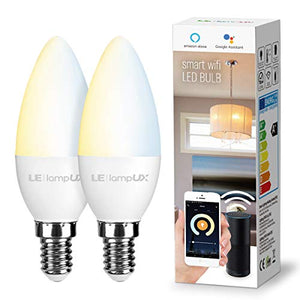 LE Alexa E14 LED Lampadina WiFi, 4.5W (=40W), Bianco Caldo e Freddo (2700K -...