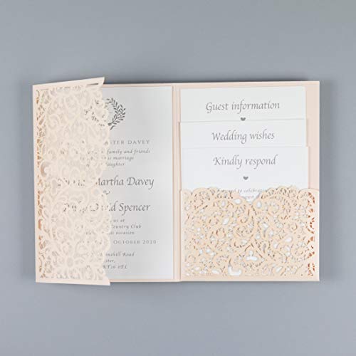 50 CARTE CONFEZIONE Apribile taglio laser inviti matrimonio fai da te... - Ilgrandebazar