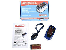 Carica l&#39;immagine nel visualizzatore di Gallery, Gima SATURIMETRO OXY-2, Pulsoximetro da Dito, Portatile, Professionale, Rileva Saturazione e Battito, 2 Pile AAA incluse, Allarmi Visivi e Acustici, Display LED, Lingue GB, FR, IT, ES, PT