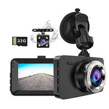 Carica l'immagine nel visualizzatore di Gallery, Dash Cam fotocamera anteriore e posteriore per auto, doppio obiettivo con...