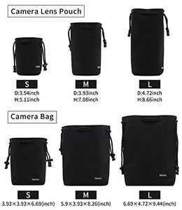 Baona - Borsa per fotocamera e obiettivo in velluto, Square M, Nero