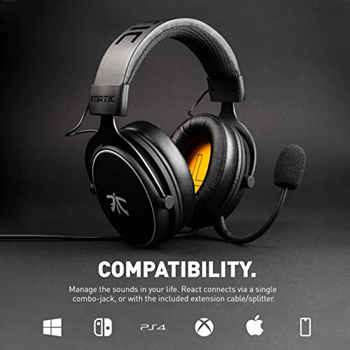 Cuffie da gioco Fnatic REACT per PS4/PC con driver 53 mm, audio