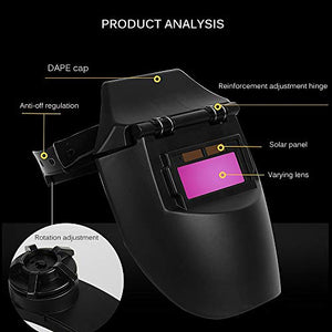 ALLOMN Maschera per Saldatura, Casco Saldatura Solare Testa a Nero 1 - Ilgrandebazar