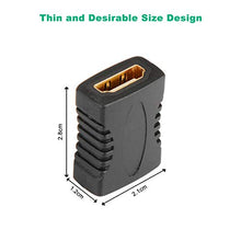 Carica l&#39;immagine nel visualizzatore di Gallery, J&amp;D HDMI Coupler Adapter, 2-Pack Placcato Oro Femmina a 4K