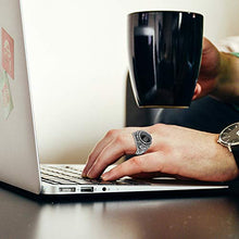 Carica l&#39;immagine nel visualizzatore di Gallery, OIDEA Anello Uomo Acciaio Inossidabile Fidanzamento Promessa Matrimonio... - Ilgrandebazar