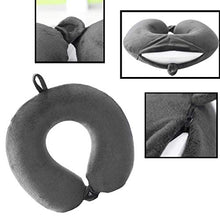 Carica l'immagine nel visualizzatore di Gallery, Cuscino da viaggio - Cuscino di supporto per il collo in memory foam, pacchetto rapido compatto e leggero di lusso per il campeggio, per dormire (grigio)