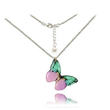 Carica l&#39;immagine nel visualizzatore di Gallery, Collana con Ciondolo a Forma di Farfalla Color Lilla Verde Chiaro Romantica... - Ilgrandebazar