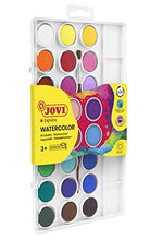 Carica l'immagine nel visualizzatore di Gallery, Jovi - Scatola di Acquerelli con Pennello, 24 vaschette da 22mm, Colori Brillanti e Intensi, Pittura facile da diluire con acqua e ad asciugatura rapida, Senza Glutine (800/24)