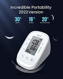 [2023] AILE Misuratore Di Pressione Braccio, Macchinetta Pressione Da Braccio, Sfigmomanometro Misuratore Pressione Da Braccio Polsino Grande 8.7"_16.5”( Misura Pressione Da Braccio), 2*99 Letture