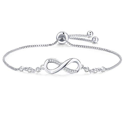 Tusuzik 925 sterline d'Argento Infinito Amore Simbolo Placcato Oro Bianco - Ilgrandebazar