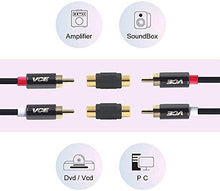Carica l'immagine nel visualizzatore di Gallery, VCE 6 Pezzi Adattatore audio RCA femmina oro accoppiatore RCA...