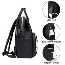 Carica l&#39;immagine nel visualizzatore di Gallery, LOVEVOOK Zaino Donna per PC Portatili, Laptop Portatile 15,6, Nero