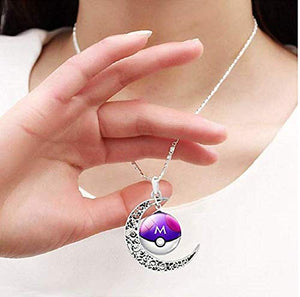 Legisdream Collana con Ciondoli Luna e Medaglia Viola Bianco Gioiello Idea... - Ilgrandebazar