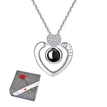 Carica l&#39;immagine nel visualizzatore di Gallery, Amaza Argento sterling S925 100 Lingue Ti Amo Collana con Heart In Silver - Ilgrandebazar