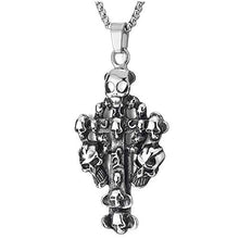 Carica l&#39;immagine nel visualizzatore di Gallery, iMETACLII Grande Gotico Annata Cranio Cerchio Croce Ciondolo, Teschio... - Ilgrandebazar