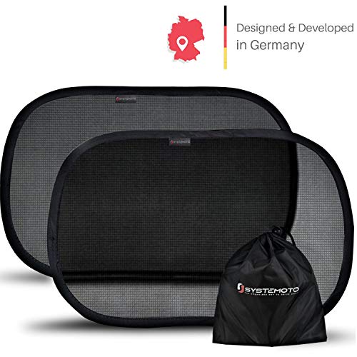 Systemoto Parasole Autoadesivo Auto indicato per Neonati con Protezione Nera