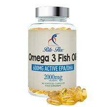 Carica l'immagine nel visualizzatore di Gallery, Omega 3 Olio di Pesce 2000mg 365 Gel Morbido Capsule da Rite-Flex Grassi...