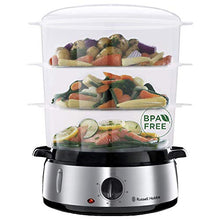 Carica l&#39;immagine nel visualizzatore di Gallery, Russell Hobbs 19270-56 Vaporiera, 800 Watt, 9 Litri, Acciaio Inossidabile,...
