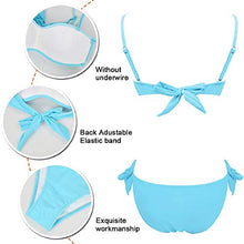 Carica l&#39;immagine nel visualizzatore di Gallery, Yuson Girl Bikini Due Pezzi Costumi da Bagno Donna Mare Sexy M, Blu Cielo