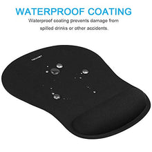 Carica l'immagine nel visualizzatore di Gallery, TECKNET Tappetino Mouse Polso Impermeabile, Pad Ergonomico con S, Nero