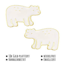 Carica l&#39;immagine nel visualizzatore di Gallery, Monkimau Orecchini da ragazza a forma di orso polare in ottone placcato oro...
