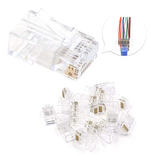 VCE 50 Pezzi Connettori Ethernet RJ45 Passante Cat6 Lan Plug 50P