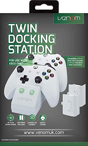 Venom Twin Docking Station with 2 x Rechargeable Battery Packs: White -
