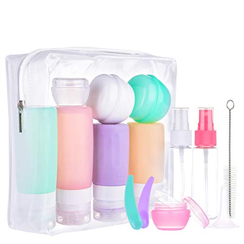 Morfone Bottiglie da Viaggio in Silicone,16 pezzi set viaggio mit...