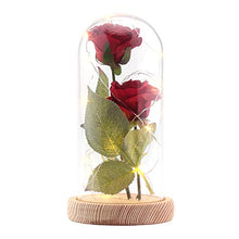 Carica l'immagine nel visualizzatore di Gallery, ALLOMN Rosa Seta Artificiale Scintillio con Paralume in Vetro 20 Rosso - Ilgrandebazar