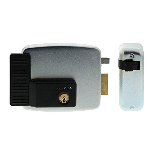 Cisa 11721601 Elettroserratura da applicare, 12 V, Zincato, Entrata 60