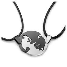 Carica l&#39;immagine nel visualizzatore di Gallery, Jovivi Collane di Coppia in Acciaio con Pendente a Forma Gatti Liscio - Ilgrandebazar