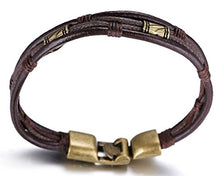 Carica l&#39;immagine nel visualizzatore di Gallery, Halukakah ● retrò ● Bracciale Uomo in Vera Pelle Cuoio Stile Vintage... - Ilgrandebazar
