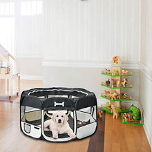 Carica l'immagine nel visualizzatore di Gallery, MC Star Oxford Pieghevole Box per Cani 125 x 125 x 64 cm (L x W x H), nero