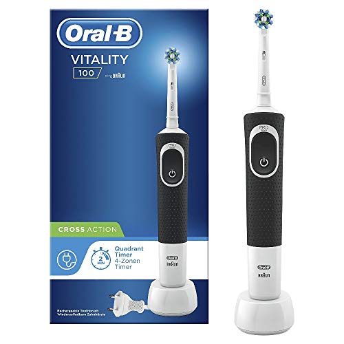Oral-B Vitality 100 Spazzolino Elettrico Ricaricabile, 1 Manico Nero, 1 Nero